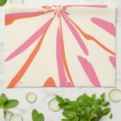 Fantasy Floral - Rosa, Orange und Creme Geschirrtuch (Gefaltet)