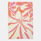 Fantasy Floral - Rosa, Orange und Creme Geschirrtuch (Vertikal)