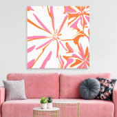 Fantasy Floral - Rosa, Orange und Creme Leinwanddruck (Insitu (Wohnzimmer))