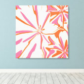 Fantasy Floral - Rosa, Orange und Creme Leinwanddruck (Insitu (Holzboden))