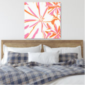 Fantasy Floral - Rosa, Orange und Creme Leinwanddruck (Insitu (Schlafzimmer))