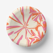 Fantasy Floral - Rosa, Orange und Creme Pappteller (Vorderseite)