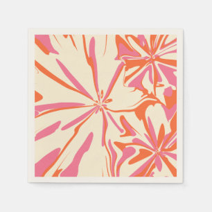 Fantasy Floral - Rosa, Orange und Creme Serviette