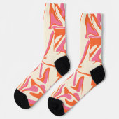 Fantasy Floral - Rosa, Orange und Creme Socken (Linkes Detail)