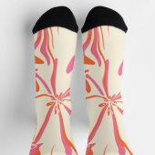 Fantasy Floral - Rosa, Orange und Creme Socken (Oben)