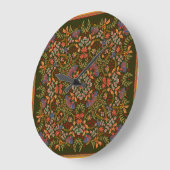 Fantasy Floral Square Pocket Design Große Wanduhr (Winkel)