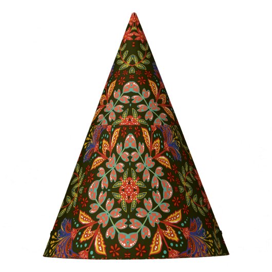 Fantasy Floral Square Pocket Design Partyhütchen (Vorderseite)