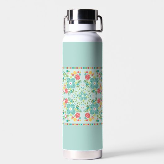 Fantasy Floral Tile-Summer Meadow  Trinkflasche (Rückseite)