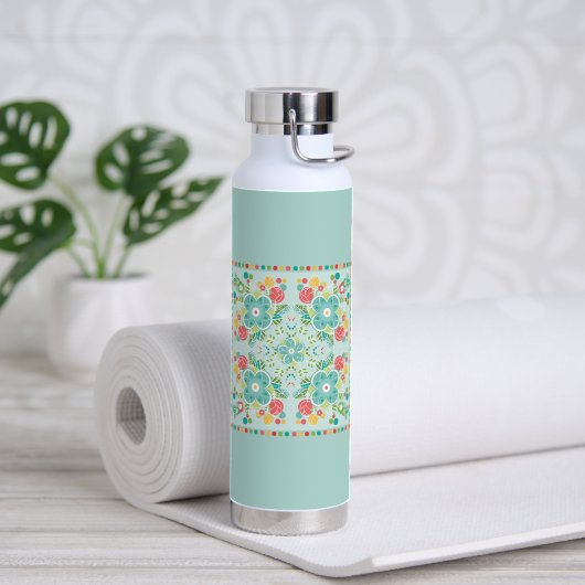 Fantasy Floral Tile-Summer Meadow  Trinkflasche (Yoga (gedreht))