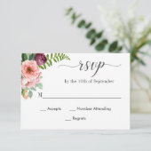 Fantasy Floral Watercolor Wedding RSVP (Stehend Vorderseite)