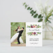 Fantasy Floral Wedding Foto Vielen Dank Postkarte (Stehend Vorderseite)