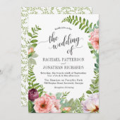 Fantasy Floral Wreath Wedding Einladung (Vorne/Hinten)