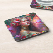 Fantasy Flower Garden Fairy Getränkeuntersetzer (Linke Seite)