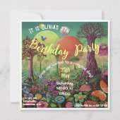 Fantasy Flower Garden Geburtstag Einladung (Vorderseite)