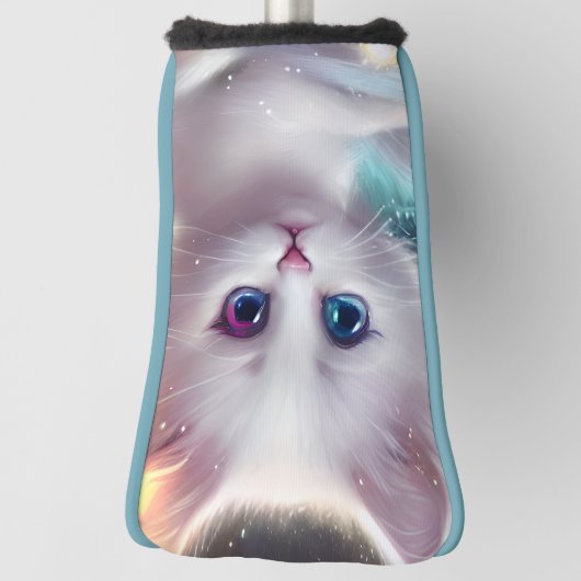 Fantasy Fluffy White Cat Golf Headcover (Rotieren 90)
