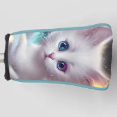 Fantasy Fluffy White Cat Golf Headcover (Vorderseite)