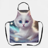 Fantasy Fluffy White Cat Schürze (Vorderseite)