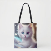 Fantasy Fluffy White Cat Tasche (Vorderseite)