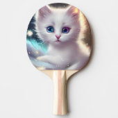 Fantasy Fluffy White Cat Tischtennis Schläger (Vorderseite)