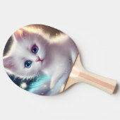 Fantasy Fluffy White Cat Tischtennis Schläger (Seitenansicht)