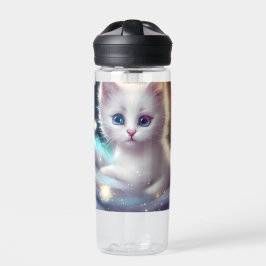 Fantasy Fluffy White Cat Trinkflasche