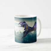 Fantasy Flying Dragon Clouds Kaffeetasse (VorderseiteRechts)