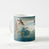 Fantasy Flying Dragon Clouds Kaffeetasse (Vorderseite Links)