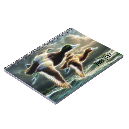 Fantasy Flying Mallard Ducks Notebook Notizblock (Linke Seite)