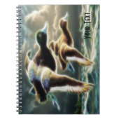 Fantasy Flying Mallard Ducks Notebook Notizblock (Vorderseite)
