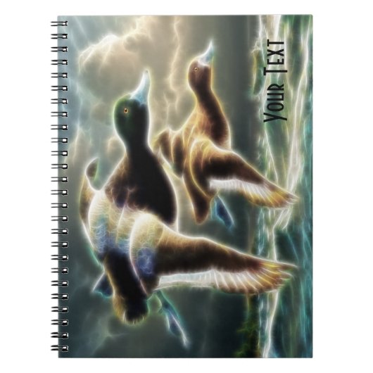 Fantasy Flying Mallard Ducks Notebook Notizblock (Vorderseite)