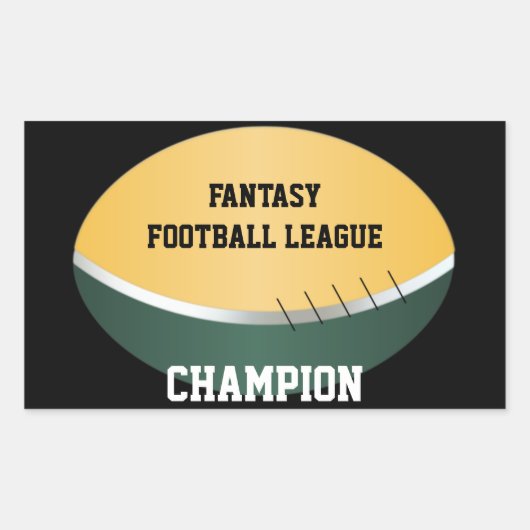 Fantasy Football Champ (anpassbar) Rechteckiger Aufkleber (Vorderseite)
