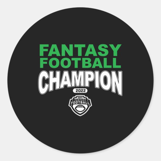Fantasy Football Champion 22 Runder Aufkleber (Vorderseite)