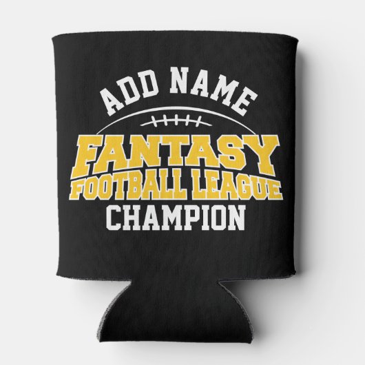 Fantasy Football Champion - Black and Yellow Gold Dosenkühler (Rückseite)