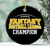 Fantasy Football Champion - Black and Yellow Gold Keramik Ornament