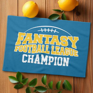 Fantasy-Football-Champion - Blau und Gelb Gold Handtuch