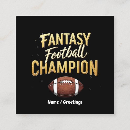 Fantasy Football Champion dominiert wie ein Pro Quadratische Visitenkarte (Vorderseite)