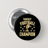 Fantasy Football Champion Entwurf Party Button (Vorne & Hinten)