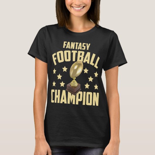 Fantasy Football Champion Entwurf Party T-Shirt (Vorderseite)