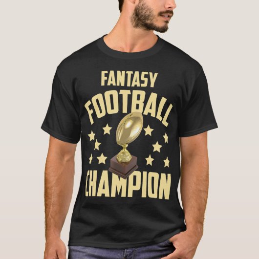 Fantasy Football Champion Entwurf Party T-Shirt (Vorderseite)