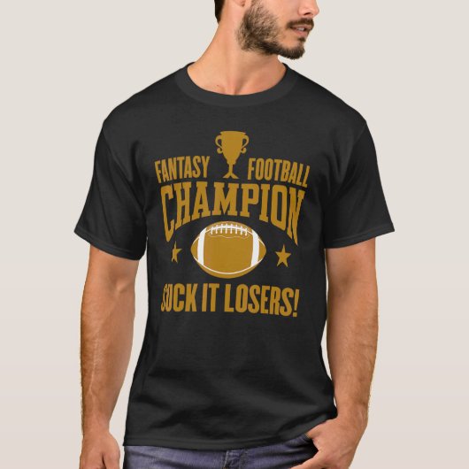 Fantasy Football Champion Entwurf Party T-Shirt (Vorderseite)