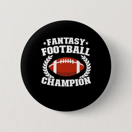 Fantasy Football Champion Funny Champ Geschenk Button (Vorderseite)