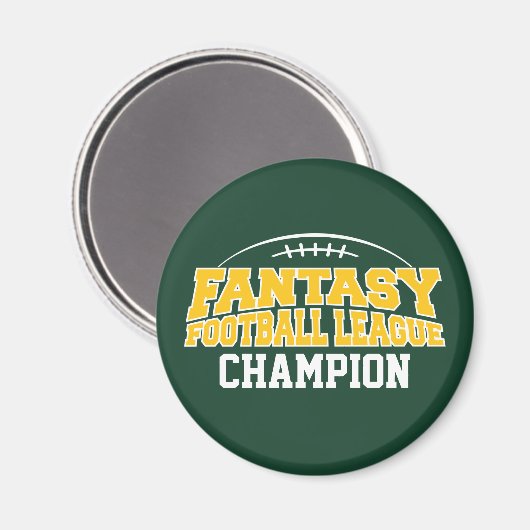 Fantasy Football Champion - Green und Yellow Gold Magnet (Vorderseite/Rückseite)