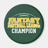 Fantasy Football Champion - Green und Yellow Gold Magnet (Vorne)