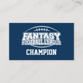 Fantasy Football Champion - Navy und White Visitenkarte (Vorderseite)