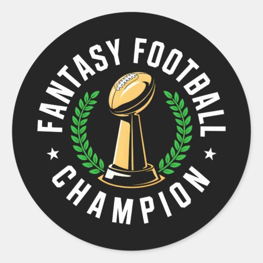 Fantasy Football Champion Runder Aufkleber (Vorderseite)