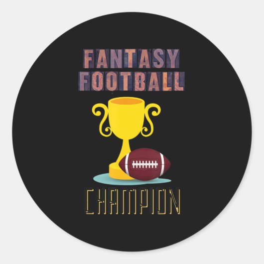 Fantasy Football Champion Trophäe Gewinner Runder Aufkleber (Vorderseite)