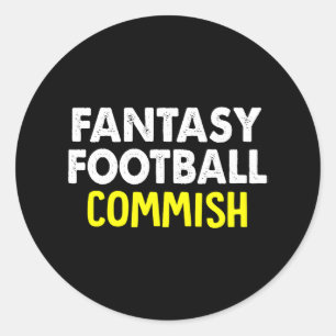 Fantasy Football Commission Funny Draft Party Runder Aufkleber