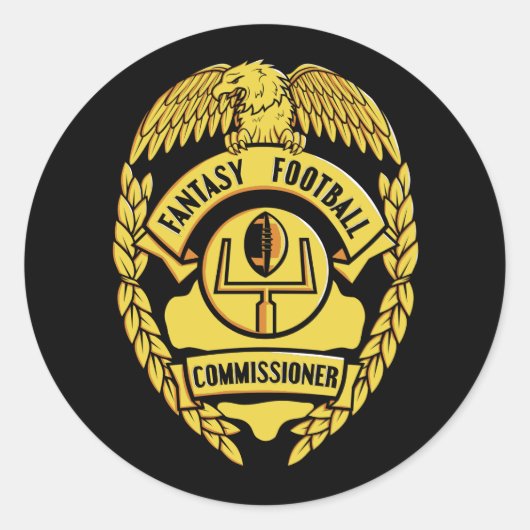 Fantasy Football Commission Runder Aufkleber (Vorderseite)