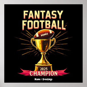 Fantasy-Football-Design 2025 Lustiger Champ-Fußbal Poster