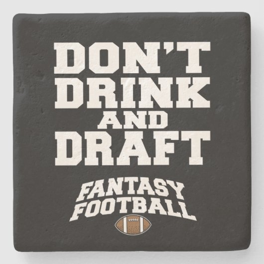 Fantasy Football Don't Drink and Draft - Schwarz Steinuntersetzer (Vorderseite)